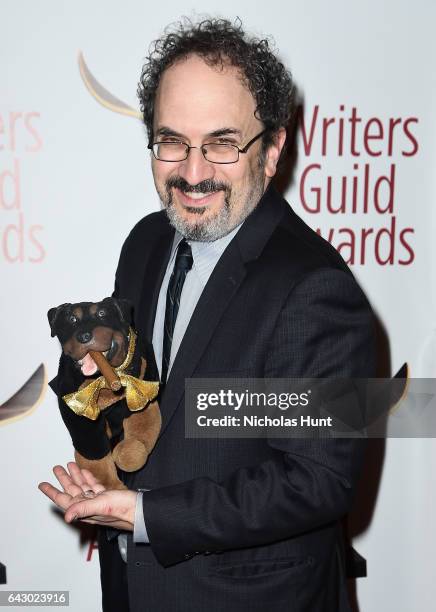 Triumph, the Insult Comic Dog and Robert Smigel attend 69th Writers Guild Awards New York Ceremony at Edison Ballroom on February 19, 2017 in New...