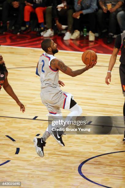 Kyrie Irving of the Eastern Conference shoots during the NBA All-Star Game as part of the 2017 NBA All Star Weekend on February 19, 2017 at the...