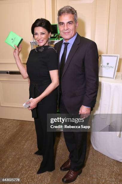 Actors Shohreh Aghdashloo and Houshang Touzie at Backstage Creations Retreat during the 2017 Writers Guild Awards at The Beverly Hilton Hotel on...