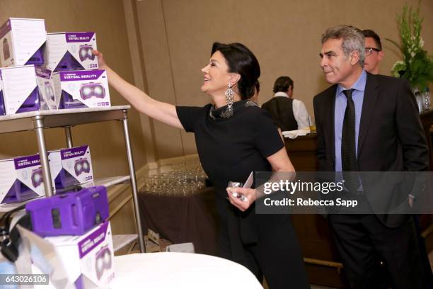 Actors Shohreh Aghdashloo and Houshang Touzie at Backstage Creations Retreat during the 2017 Writers Guild Awards at The Beverly Hilton Hotel on...