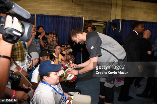 Mark Gasol signs autographs during the 66th NBA All-Star Game at Smoothie King Center on February 19, 2017 in New Orleans, Louisiana.