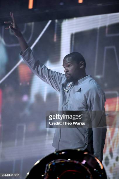 Kevin Durant attends the 66th NBA All-Star Game at Smoothie King Center on February 19, 2017 in New Orleans, Louisiana.
