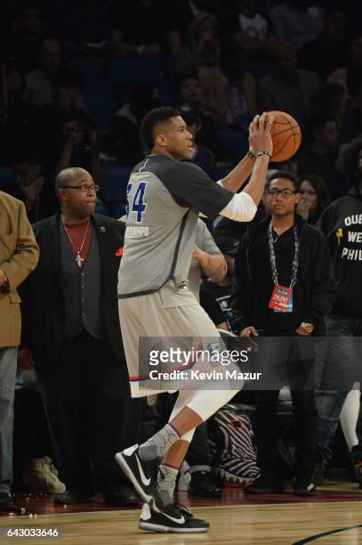 Giannis Antetokounmpo is seen during the 66th NBA All-Star Game at Smoothie King Center on February 19, 2017 in New Orleans, Louisiana.