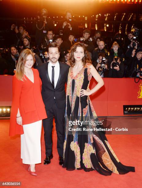 Maggie Gyllenhaal, Diego Luna and Julia Jentsch arrive for the closing ceremony of the 67th Berlinale International Film Festival Berlin at Berlinale...