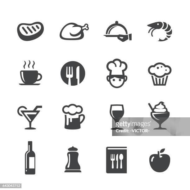 stockillustraties, clipart, cartoons en iconen met dineren icons set - acme serie - plateau keukengereedschap