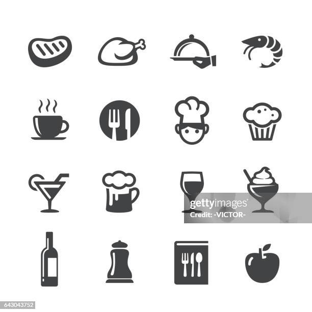 ilustrações, clipart, desenhos animados e ícones de sala de jantar conjunto de ícones - série acme - comendo