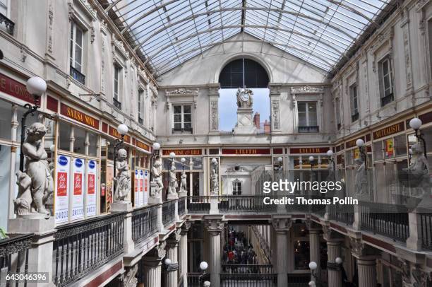 nantes mall passage between two streets - loire atlantique stock pictures, royalty-free photos & images