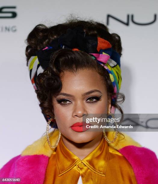 Singer Andra Day arrives at the 3rd Annual Hollywood Beauty Awards at Avalon Hollywood on February 19, 2017 in Los Angeles, California.