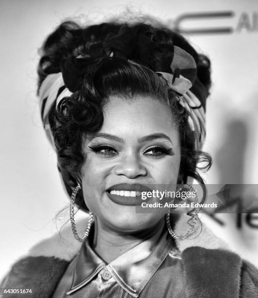 Singer Andra Day arrives at the 3rd Annual Hollywood Beauty Awards at Avalon Hollywood on February 19, 2017 in Los Angeles, California.