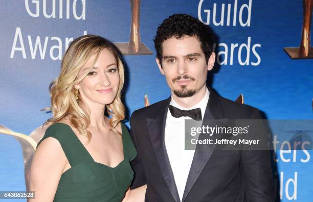 Actress/writer Olivia Hamilton and director Damien Chazelle attend the 2017 Writers Guild Awards L.A. Ceremony at The Beverly Hilton Hotel on...