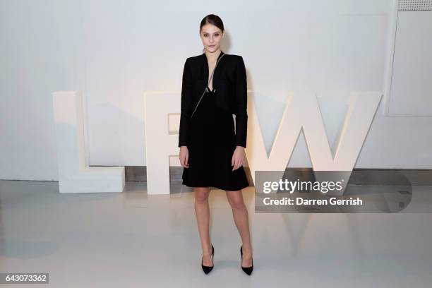 Charlotte Wiggins attends the Antonio Berardi show during the London Fashion Week February 2017 collections on February 20, 2017 in London, England.