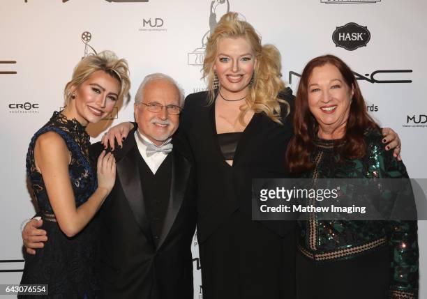 Actor Chelsea Kane, Local 706 business rep Tommy Cole, actor Melissa Peterman and Local 706 president Sue Cabral-Ebert backstage at the 2017 Make-Up...