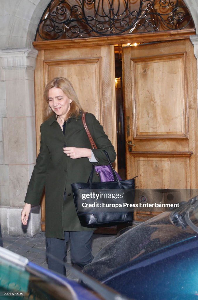 Princess Cristina and Family Sighting In Geneva - February 20, 2017