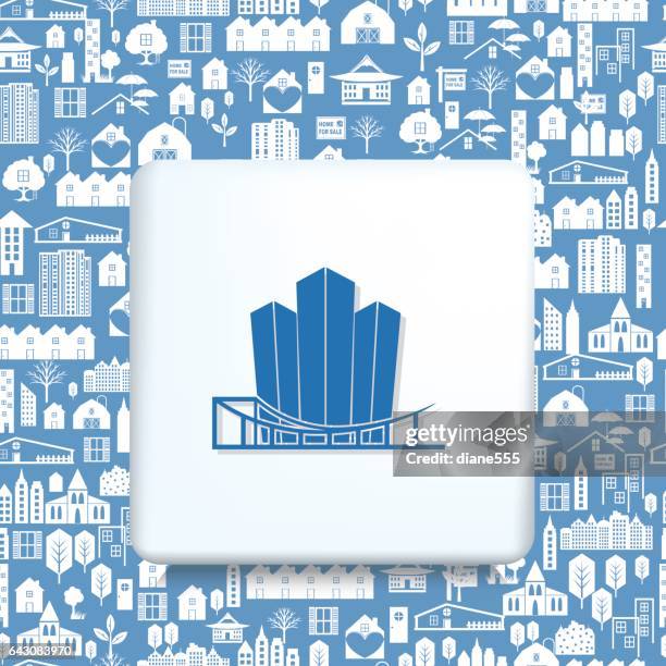 architecture icons over a real estate pattern background - engineering office background stock illustrations