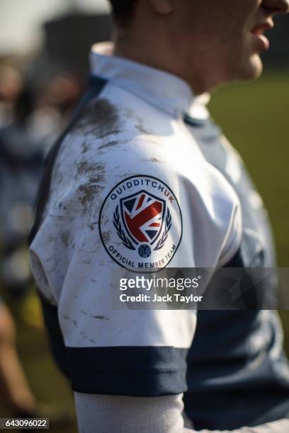 The uniform of a quidditch player during the Crumpet Cup quidditch tournament on Clapham Common on February 18, 2017 in London, England. Quidditch is...