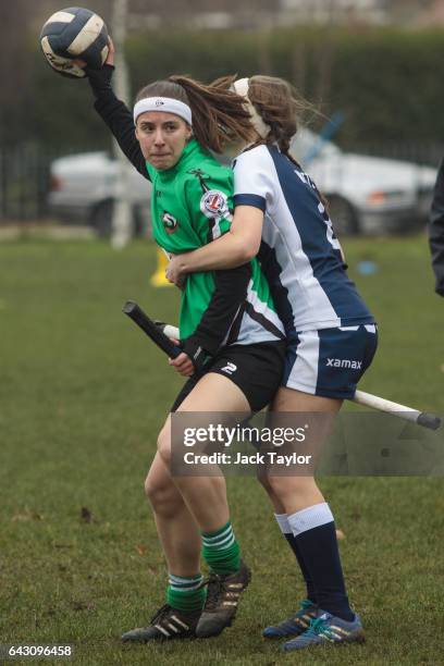 Keele Squirrels quidditch player is tackled by someone from the Radcliffe Chimeras during the Crumpet Cup quidditch tournament on Clapham Common on...