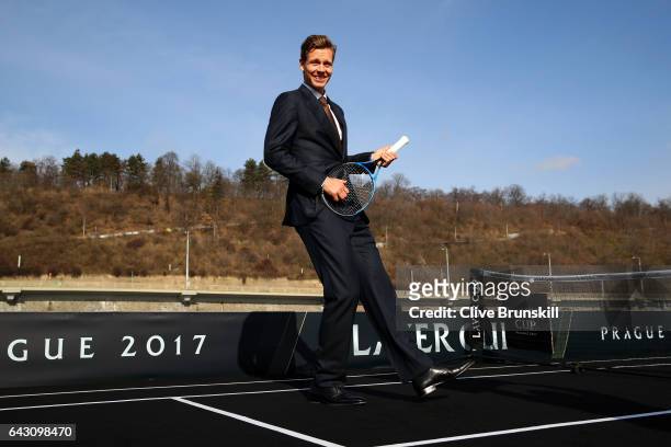 Tomas Berdych of The Czech Republic poses during the countdown to the inaugural Laver Cup on February 20, 2017 in Prague, Czech Republic.