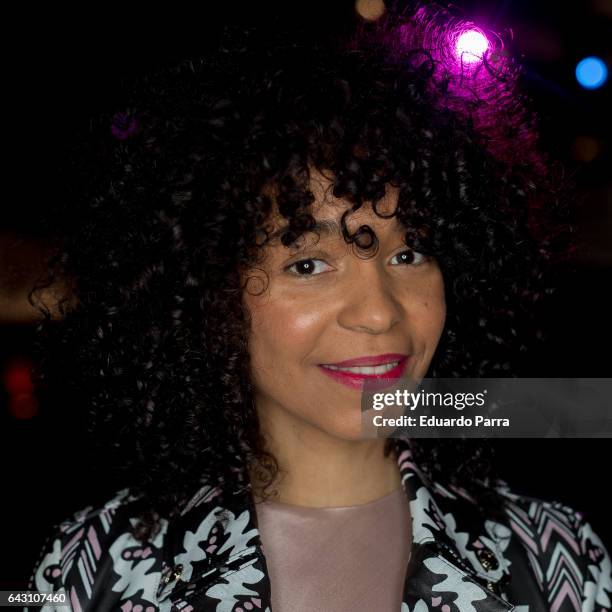 Actress Montse Pla attends the kissing room of The 2nd Skin Co show during Mercedes Benz Fashion Week Madrid Autumn / Winter 2017 at Ifema on...