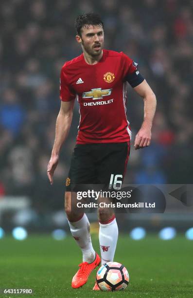 Michael Carrick of Manchester United in action during the Emirates FA Cup Fifth Round match between Blackburn Rovers and Manchester United at Ewood...