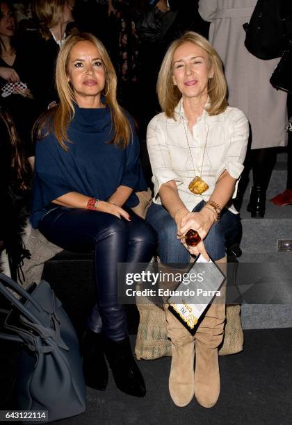 Begoña Garcia Vaquero y Mar Garcia Vaquero attends the front row of Jorge Vazque show during Mercedes Benz Fashion Week Madrid Autumn / Winter 2017...