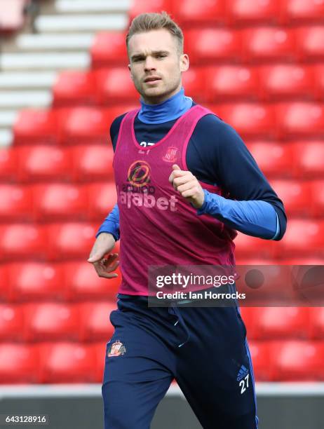 Jan Kirchhoff during a Sunderland Open Training Session at the Stadium of Light on February 20, 2017 in Sunderland, England.