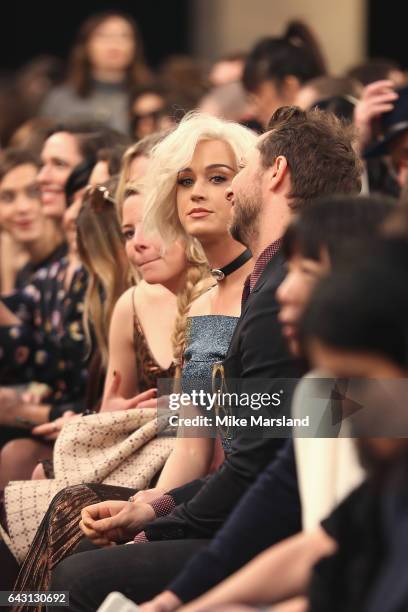 Katy Perry attends the Christopher Kane show during the London Fashion Week February 2017 collections on February 20, 2017 in London, England.