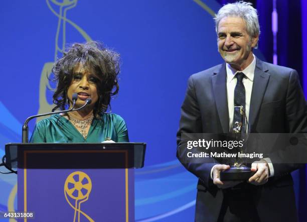 Hair stylists Pauletta Lewis-Irwin and Matt Danon, recipients of the Best Period and/or Character Hair Styling-Feature-Length Motion Picture Award...