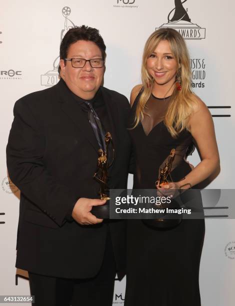 Makeup artists Richie Alonzo and Ashley Edner, recipients of the Best Special Make-Up Effects-Feature-Length Motion Picture Award for 'Star Trek...