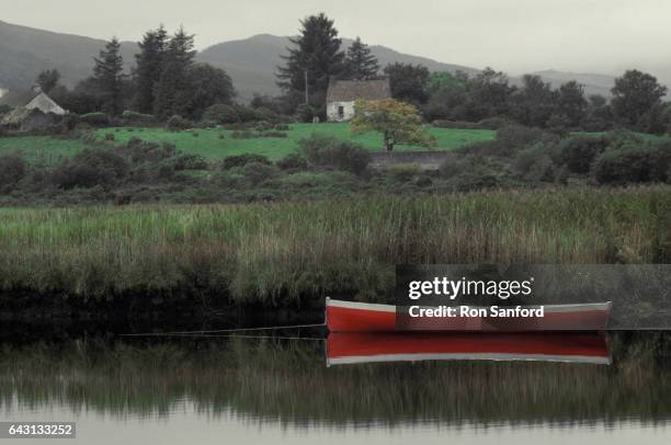 boat on river ardsheelaun, ireland - sneem stock pictures, royalty-free photos & images