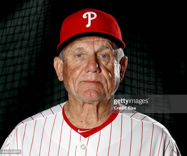 Larry Bowa of the Philadelphia Phillies poses for a portrait during the Philadelphia Phillies photo day on February 20, 2017 at Spectrum Field in...