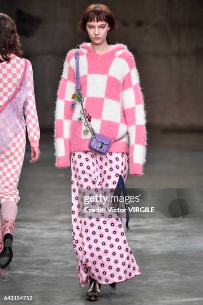 Model walks the runway at the House of Holland Ready to Weat Fall Winter 2017-2018 fashion show during the London Fashion Week February 2017...