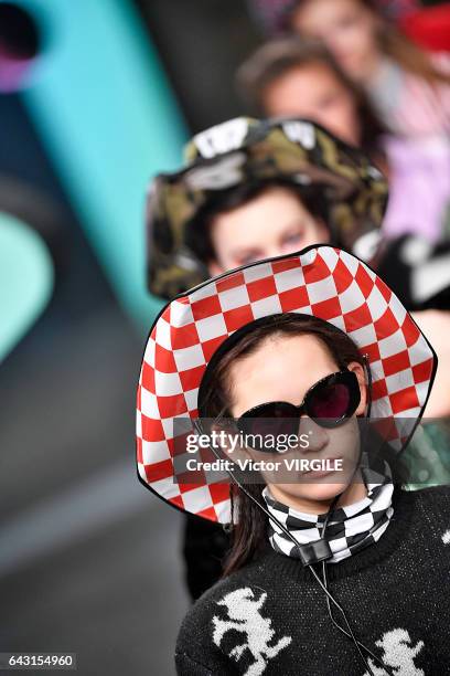 Model walks the runway at the House of Holland Ready to Weat Fall Winter 2017-2018 fashion show during the London Fashion Week February 2017...