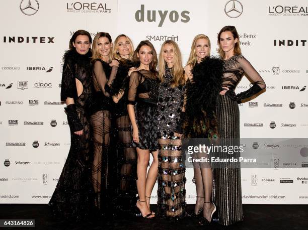 Models Nieves Alvarez, Laura Sanchez, Veronica Blume, Almudena Fernandez, Vanesa Lorenzo, Judith Masco and Helena Barquilla are seen at kissing room...