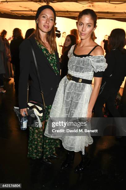 Quentin Jones and Jemima Jones attend the Shrimps of London presentation during the London Fashion Week February 2017 collections on February 20,...