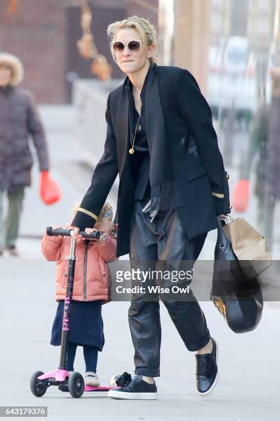 Cate Blanchett spotted with daughter Edith Vivian Patricia Upton on February 18, 2017 in New York City, USA.