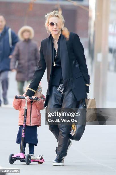 Cate Blanchett spotted with daughter Edith Vivian Patricia Upton on February 18, 2017 in New York City, USA.