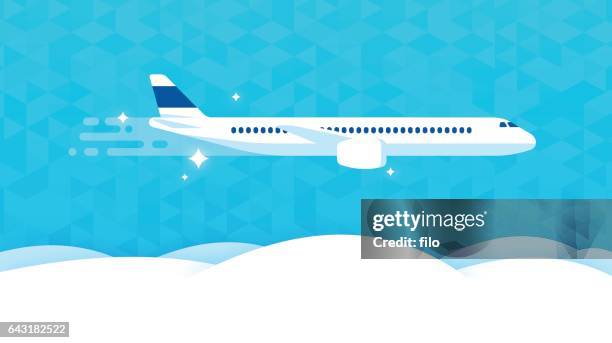 commercial air travel - airplane stock illustrations