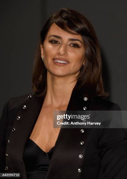 Penelope Cruz attends the Burberry show during the London Fashion Week February 2017 collections on February 20, 2017 in London, England.