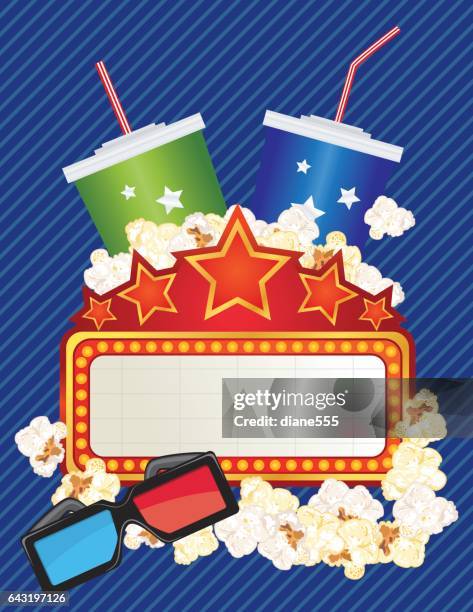 theatre elements and marquee - theater marquee commercial sign stock illustrations