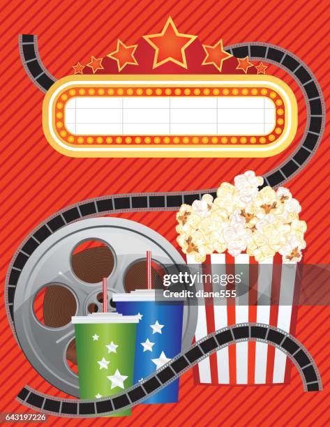 theatre elements and marquee - film premiere stock illustrations