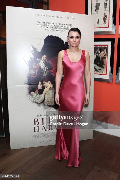 Samantha Barks attends the Gala Screening of "Bitter Harvest" at Ham Yard Hotel on February 20, 2017 in London, England.