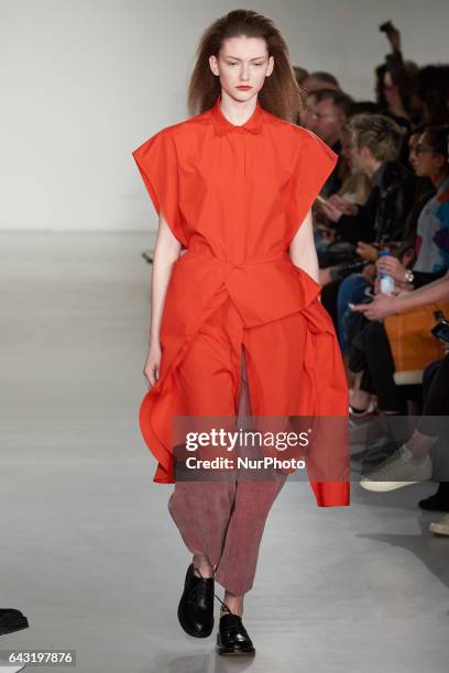 Model walks the runway at the Ports 1961 show during the London Fashion Week February 2017 collections on February 18, 2017 in London, England.