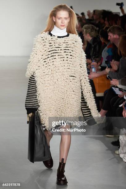 Model walks the runway at the Ports 1961 show during the London Fashion Week February 2017 collections on February 18, 2017 in London, England.