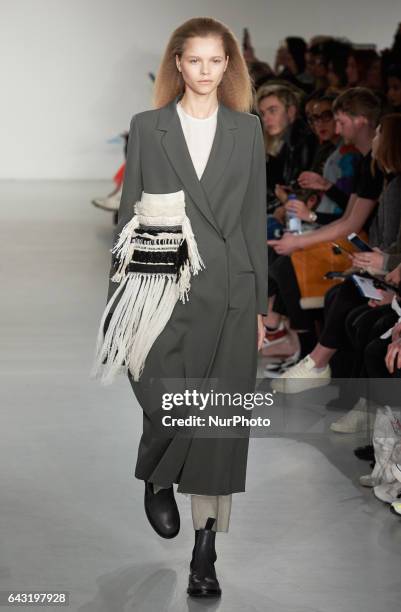 Model walks the runway at the Ports 1961 show during the London Fashion Week February 2017 collections on February 18, 2017 in London, England.