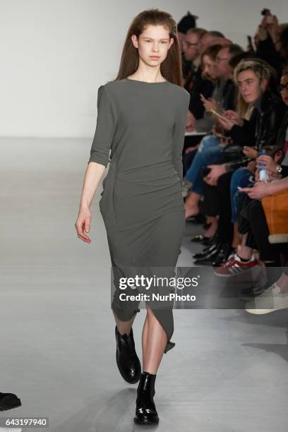 Model walks the runway at the Ports 1961 show during the London Fashion Week February 2017 collections on February 18, 2017 in London, England.