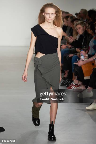 Model walks the runway at the Ports 1961 show during the London Fashion Week February 2017 collections on February 18, 2017 in London, England.