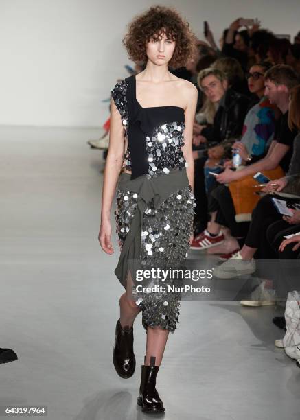 Model walks the runway at the Ports 1961 show during the London Fashion Week February 2017 collections on February 18, 2017 in London, England.