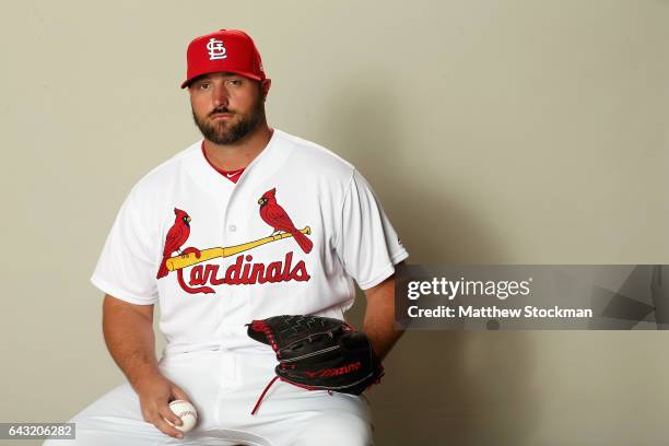 Jonathan Broxton poses for a portrait during St Louis Cardinals Photo Day at Roger Dean Stadium on February 20, 2017 in Jupiter, Florida.