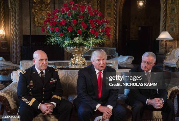 President Donald Trump announces US Army Lieutenant General H.R. McMaster as his national security adviser and Keith Kellogg as McMaster's chief of...