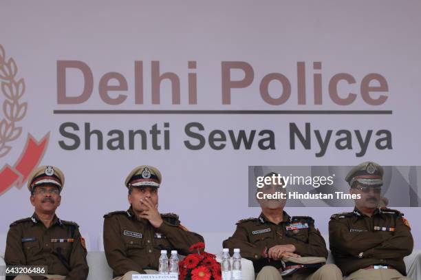 Delhi Police Commissioner Amulya Patnaik during self-defence training titled 'Aarohi' organised at the Khatu Shyam Stadium to commemorate Police Week...